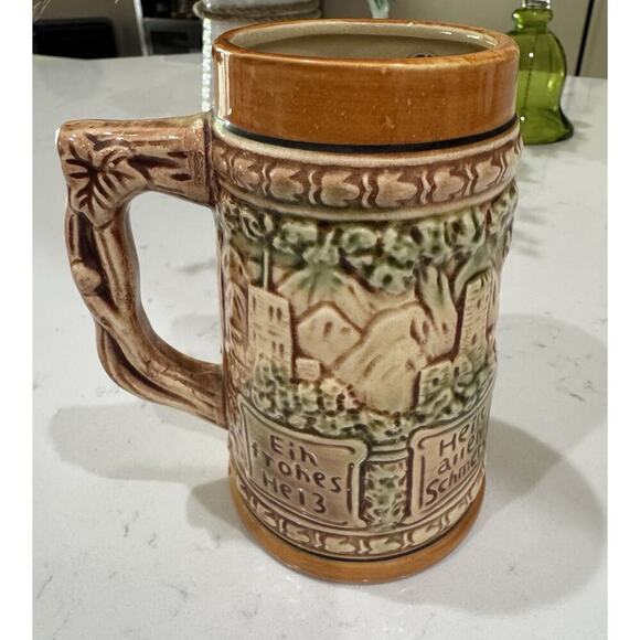 HEILT ALLEN SCHMERZ Vintage German Collectible Embossed Beer Stein Mug - Picture 4 of 4